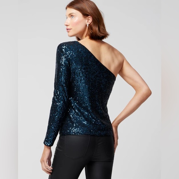 White House Black Market sequin one shoulder top (women’s XL) (NWOT) - Picture 4 of 8